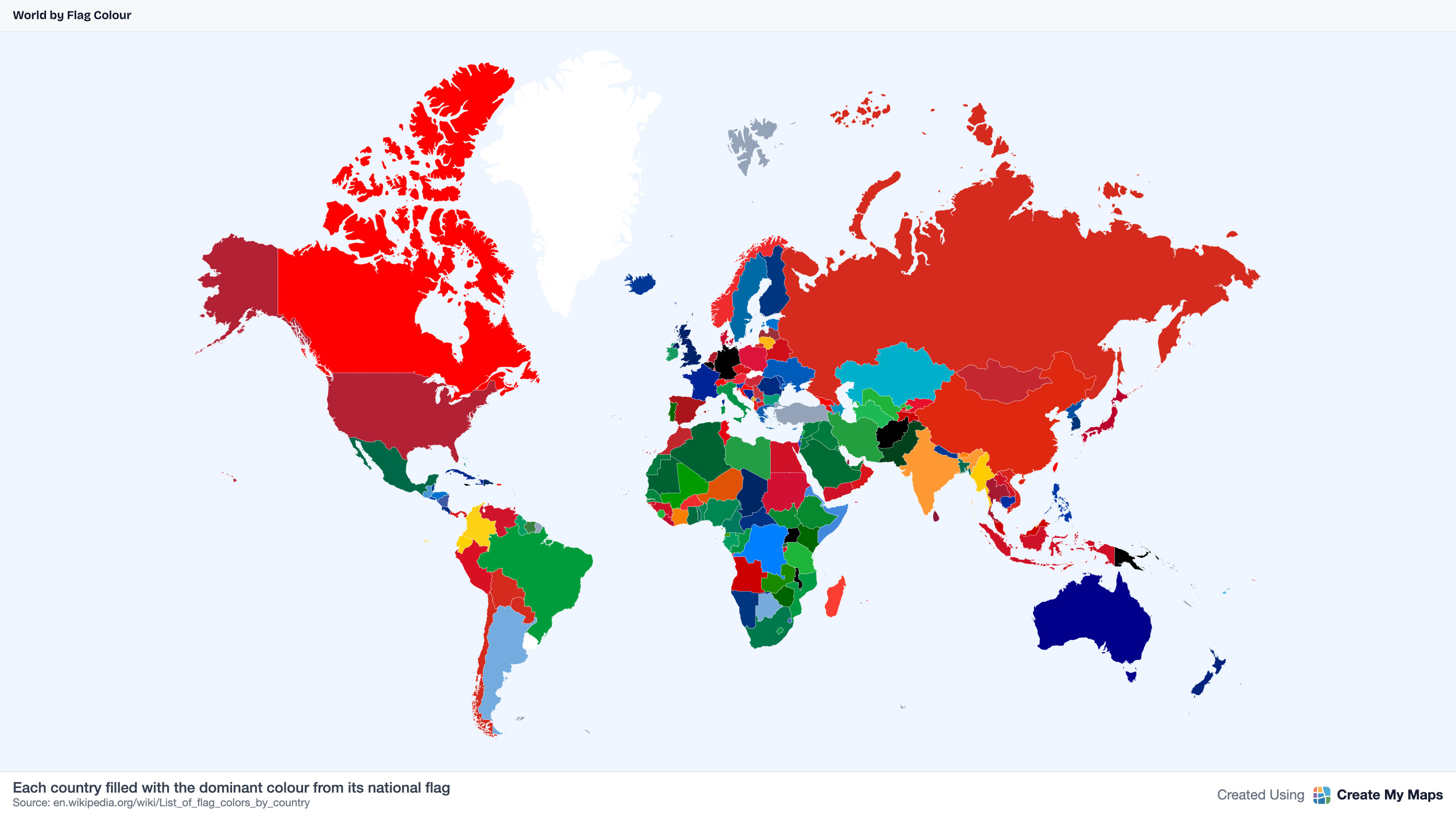 World by Flag Colour