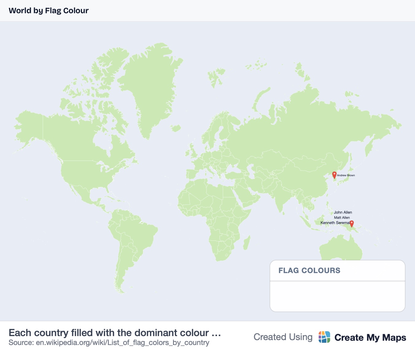 World by Flag Colour