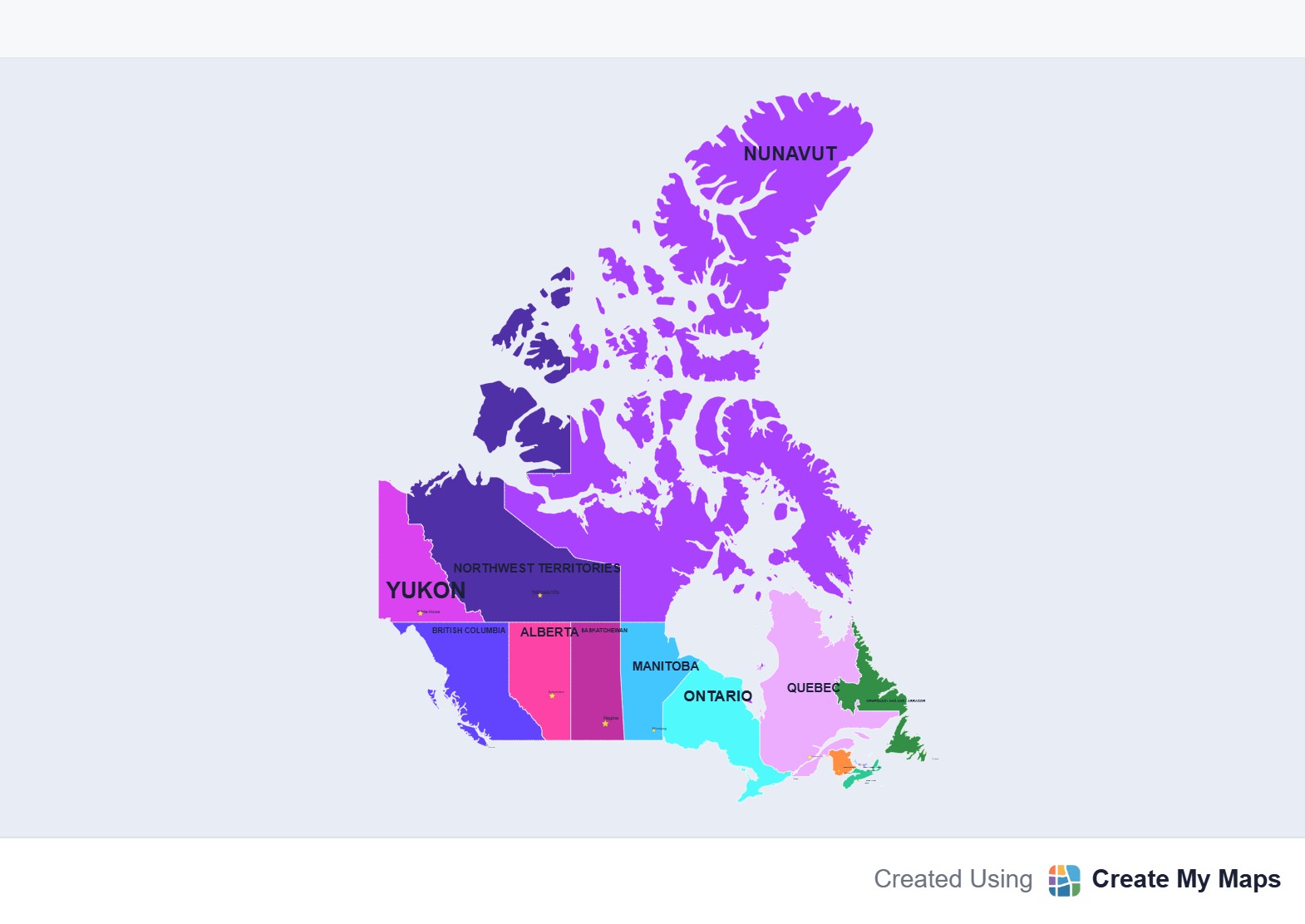 Angelina's Map of Canada — Create My Maps